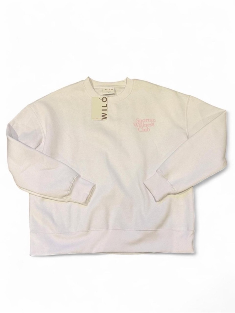 Wilo The Label Wellness Club Sweatshirt & Biker Short Set White Pink Size M NWT - Picture 5 of 11